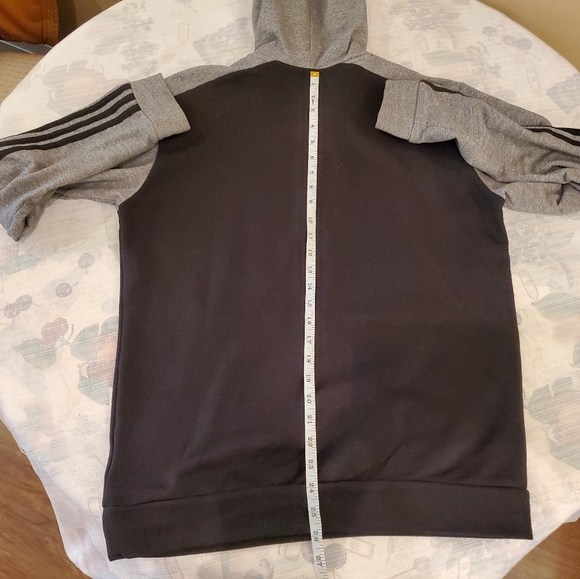Adidas French Terry Melange Hoodie Black Grey Small - Picture 10 of 11